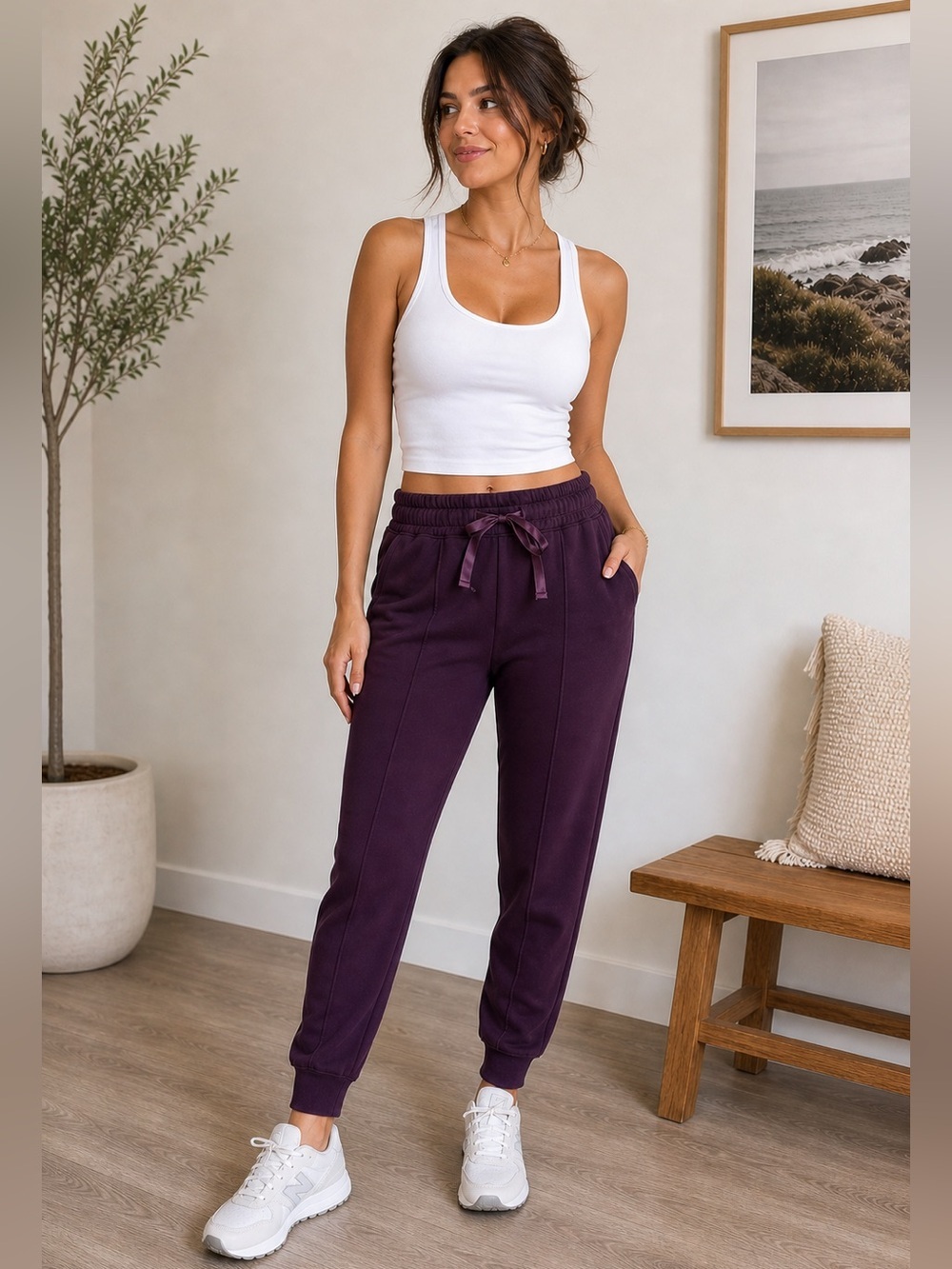 NWT MPG Sport Julie Relaxed Performance Joggers Charisma Purple Size Small